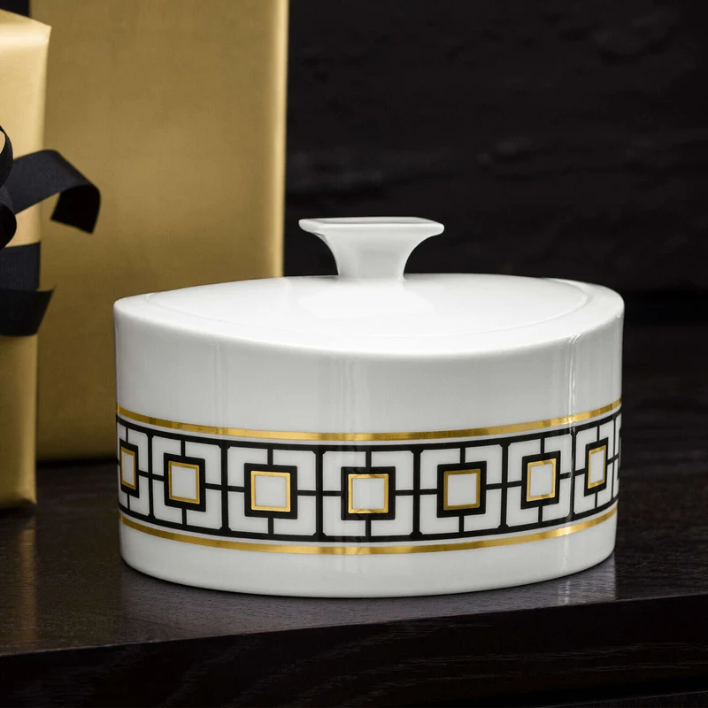 METROCHIC Barattolo rotondo - Multicolor 15,8 x 13,1 cm, Premium Bone Porcelain
