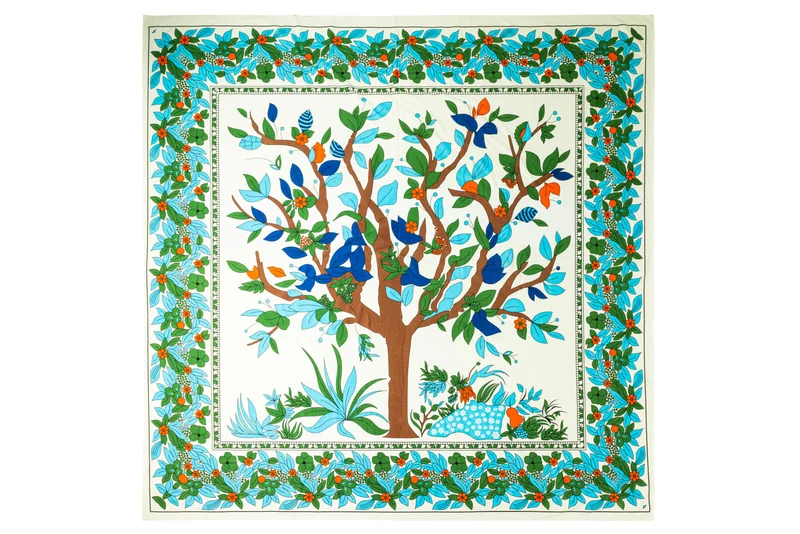 Mezzero in Cotone Albero Della Vita Blu