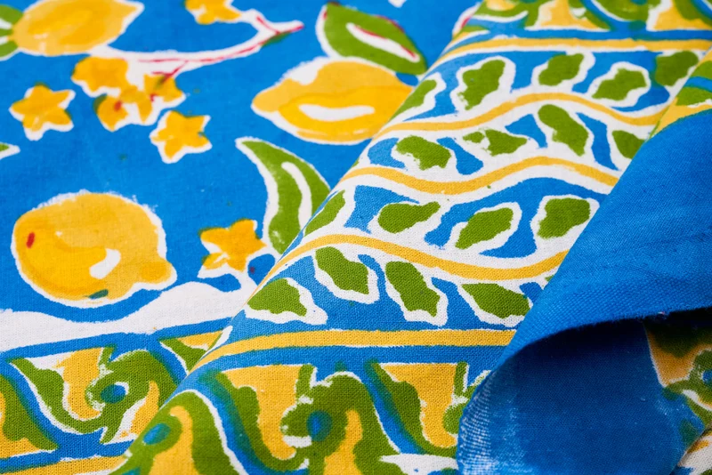 Anacapri - mezzero singolo decor blue, giallo in cotone-270x270