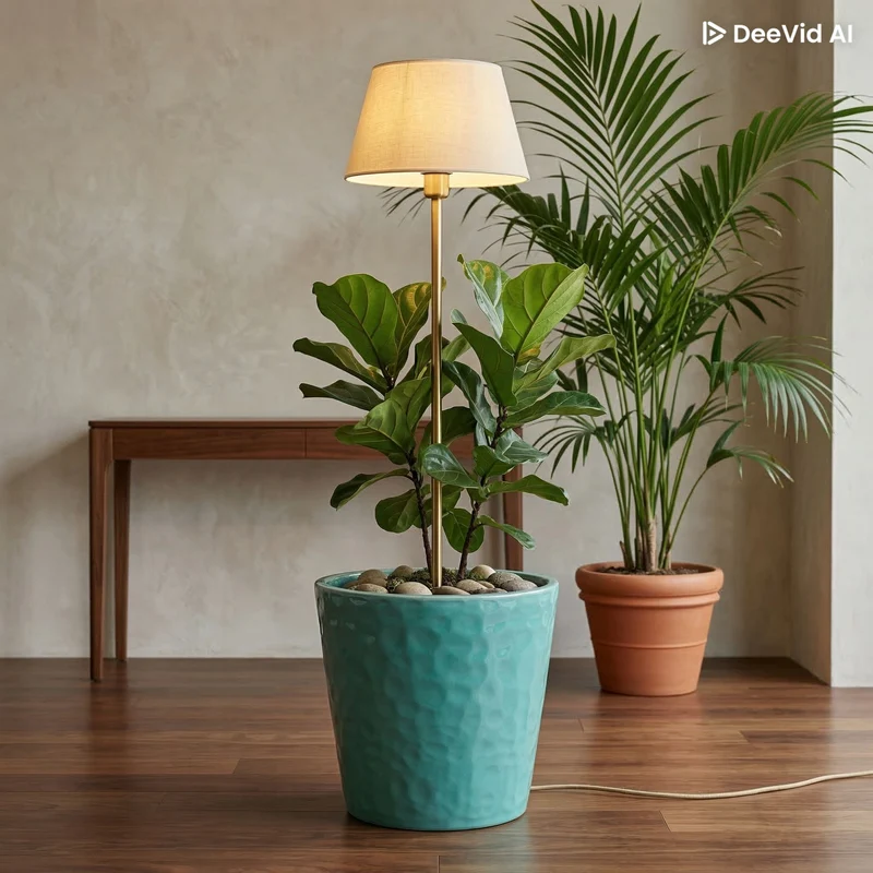 Vaso in Ceramica Martellata - colore verde acqua