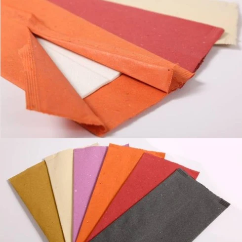 Buste monouso portaposate con tovagliolo pz.400 carta paglia color