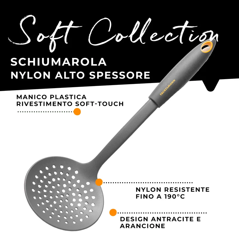 Schiumarola da cucina in nylon, Linea Soft Collection, Fackelmann