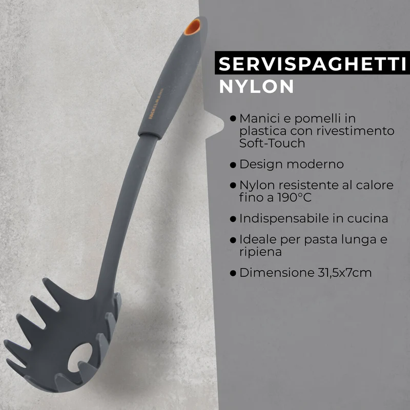 Servispaghetti in nylon, Linea Soft Collection, Fackelmann