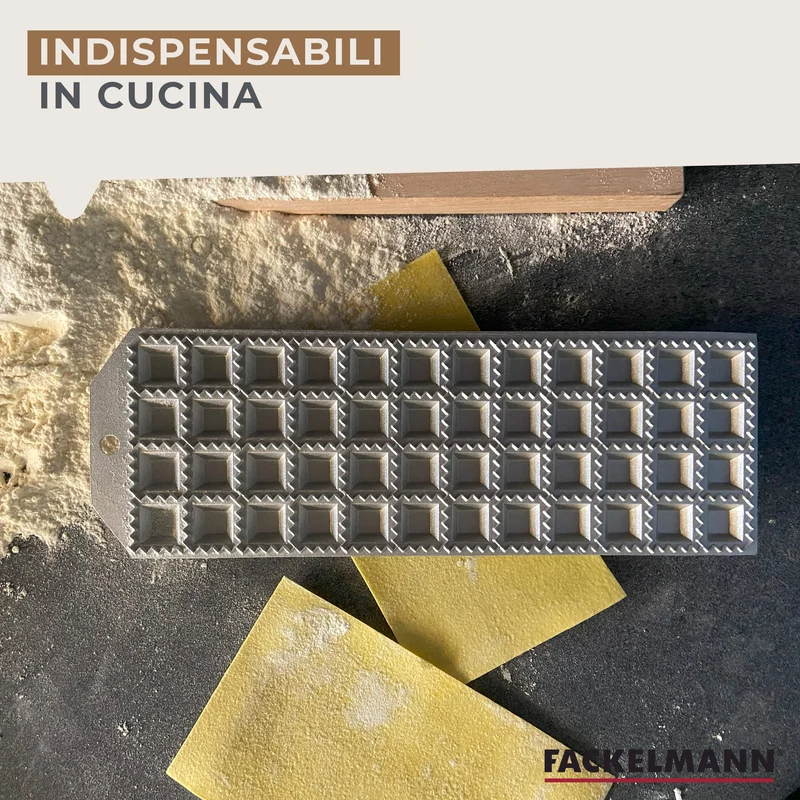Stampo per raviolini quadrati 48 impronte, Fackelmann