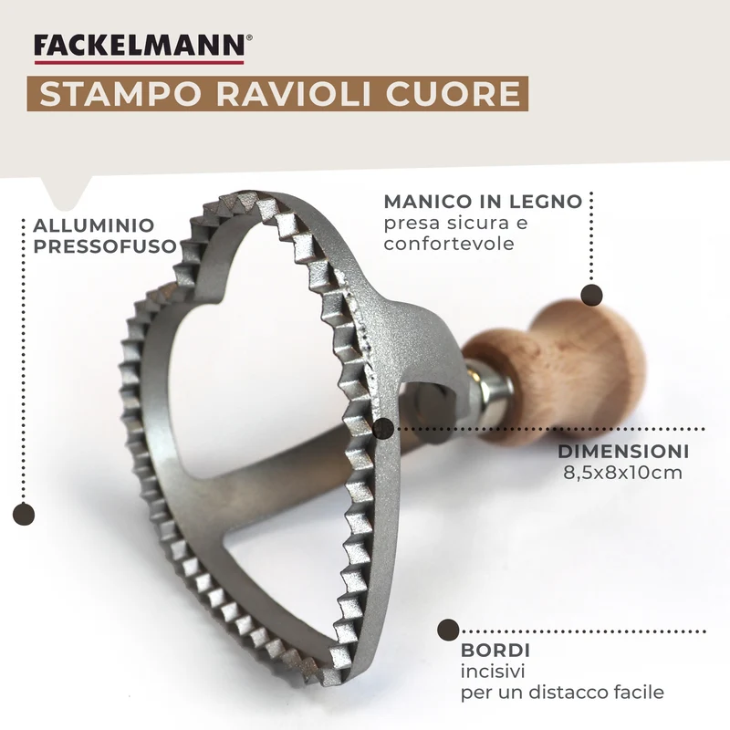 Stampo per ravioli, a forma di cuore, Fackelmann
