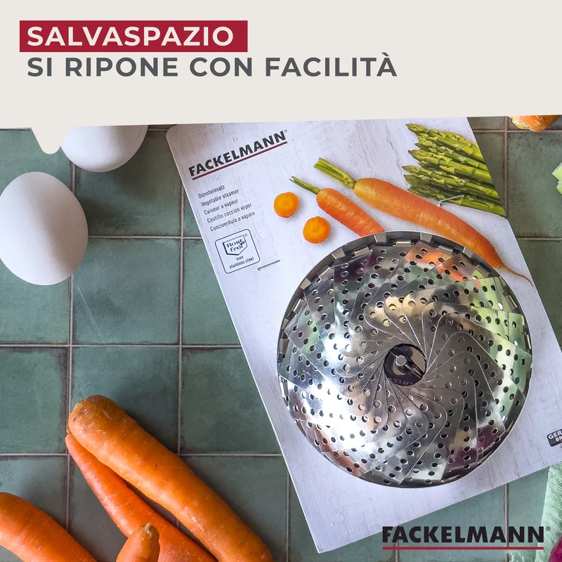Cuociverdura a vapore in acciaio inossidabile, Fackelmann