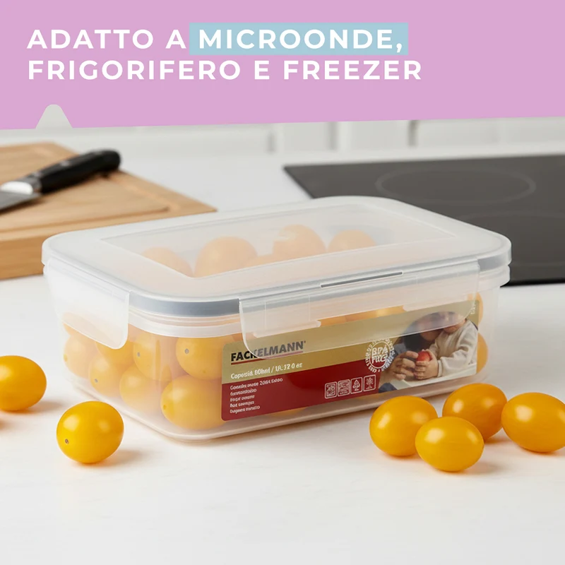 Contenitore ermetico, rettangolare, 900 ml, 17,5x11,5x4,5 cm