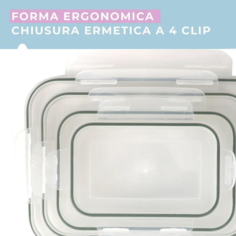 Contenitore ermetico, rettangolare, 900 ml, 17,5x11,5x4,5 cm