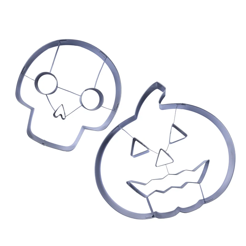 Set 2 Formine Tagliabiscotti Halloween, Tagliabiscotti a Zucca e Teschio in Acciaio Inossidabile, Zenker