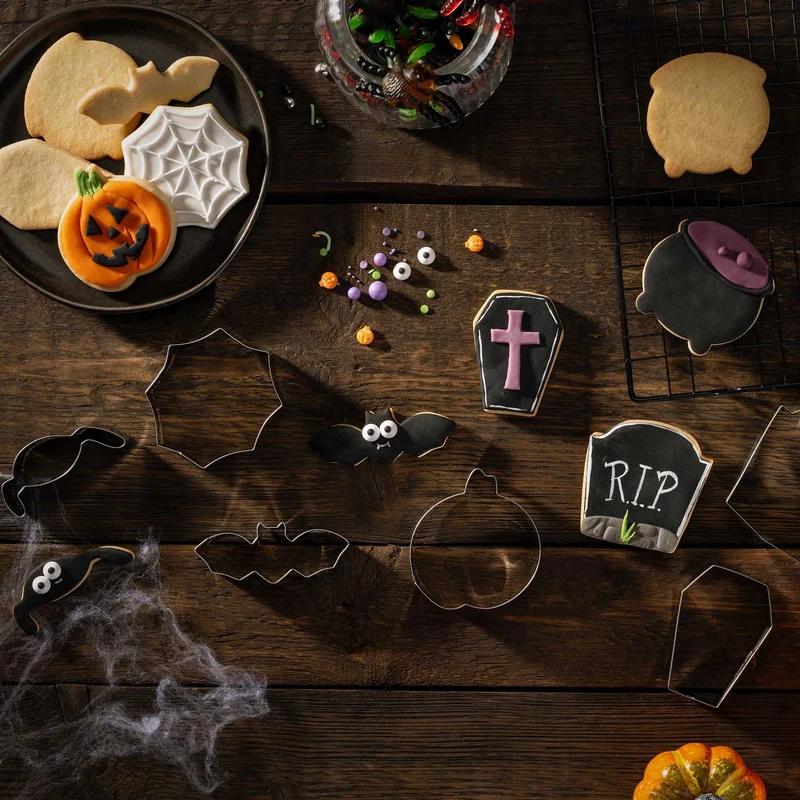 Set 7 Tagliabiscotti Halloween in acciaio inox, lavabili in lavastoviglie, Zenker