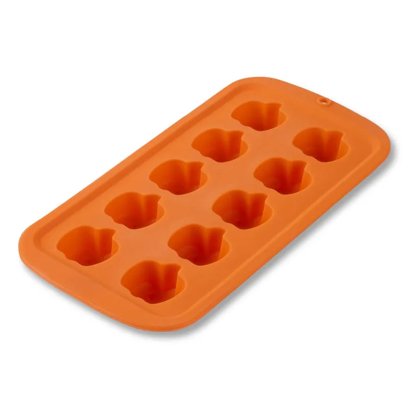 Stampo da forno in Silicone 10 Impronte a Forma di Mini Zucca di Halloween, 21,5x11 cm, Zenker