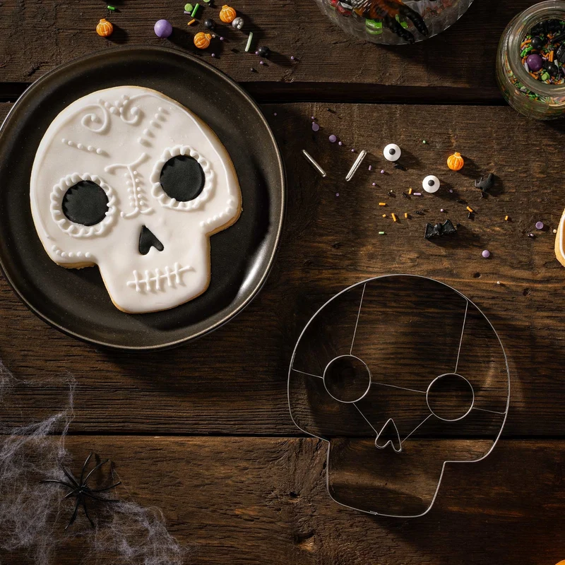 Tagliabiscotto Teschio di Halloween, in acciaio Inox, 15x17 cm, Zenker
