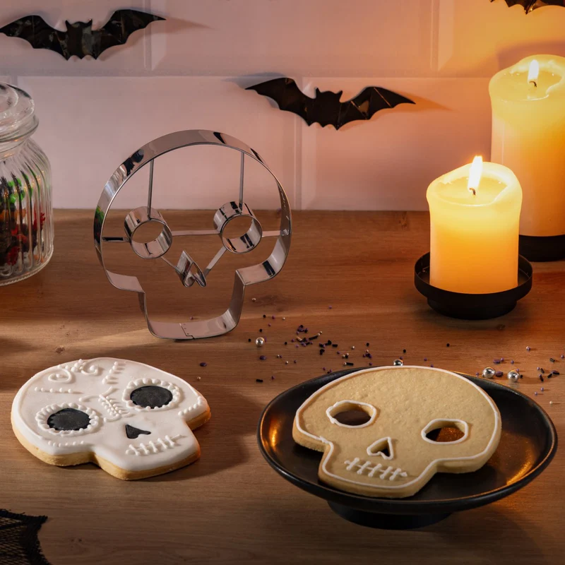 Tagliabiscotto Teschio di Halloween, in acciaio Inox, 15x17 cm, Zenker