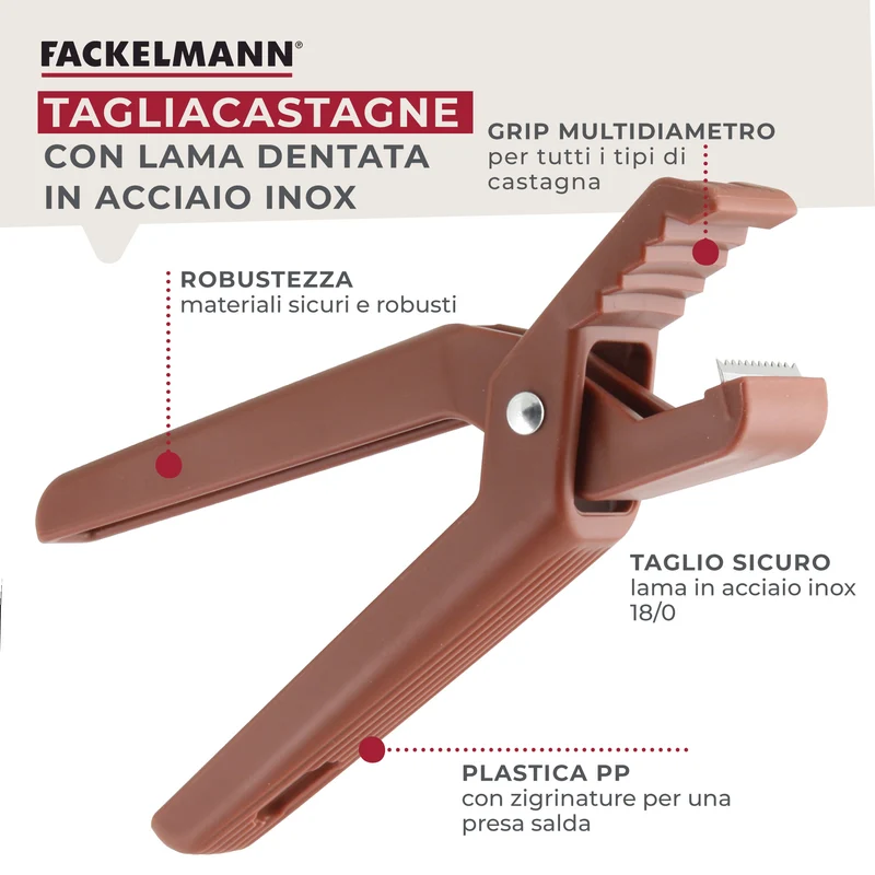 Taglia castagne con lama seghettata, Fackelmann