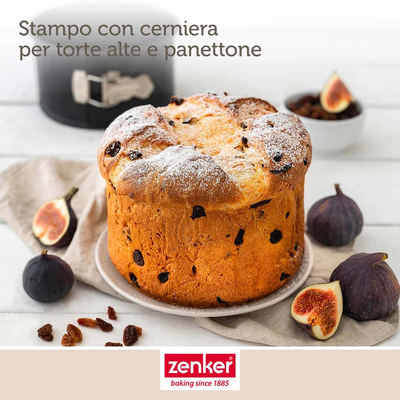 Stampo alto per panettone e torte fetta alta Ø18cm, Linea Black Metallic