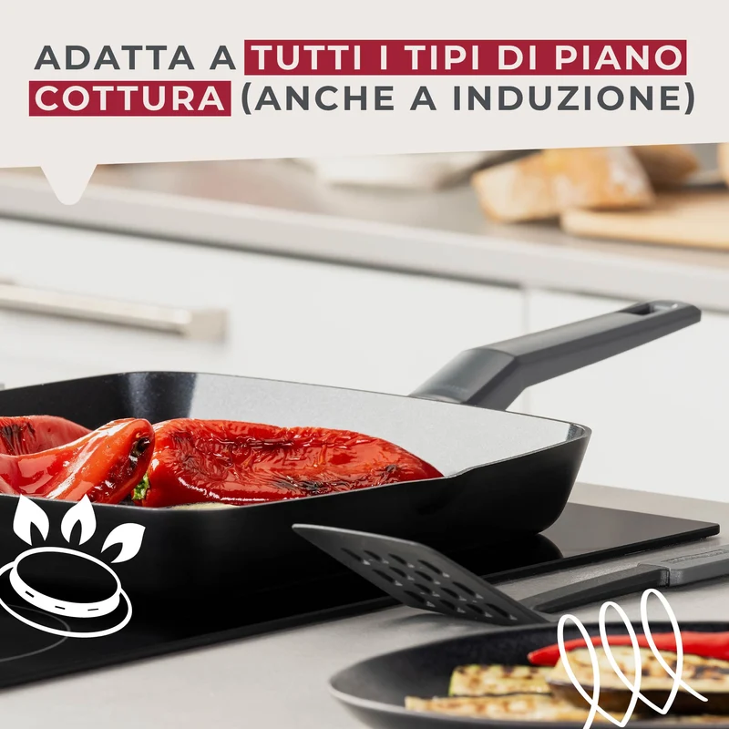 Bistecchiera da 28 cm, in alluminio riciclato antiaderente, Linea Statement