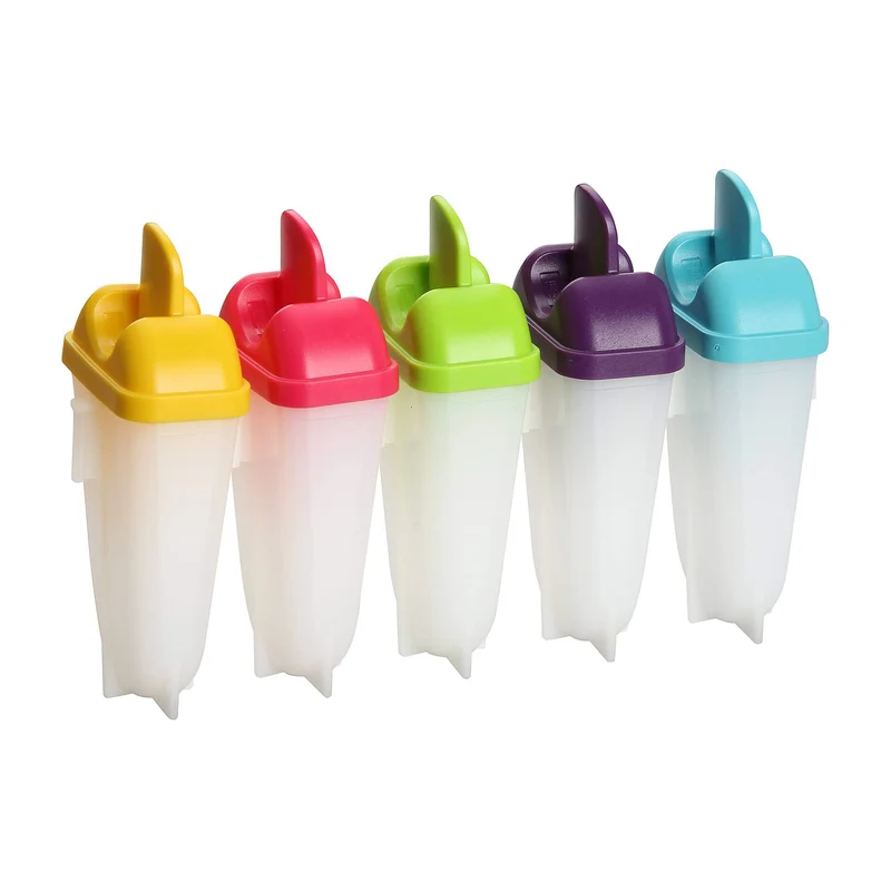 Forma ghiaccioli grandi in plastica, vari colori 5pz