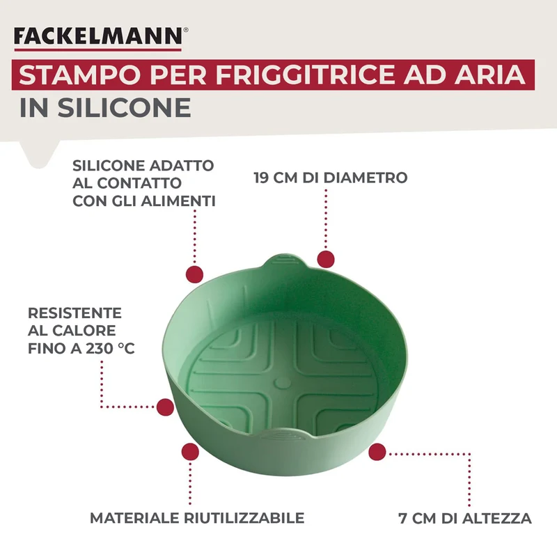 Stampo Friggitrice ad aria rotondo, in silicone, Linea Ocean