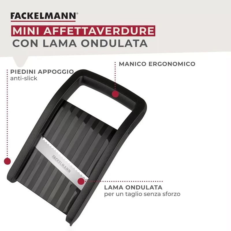 Affetta verdure mandolina compatta con lama ondulata scanalata