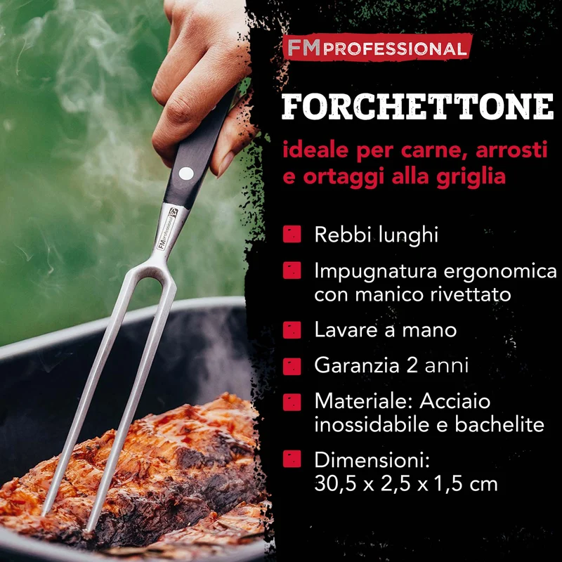 Forchettone da carne in acciaio inox