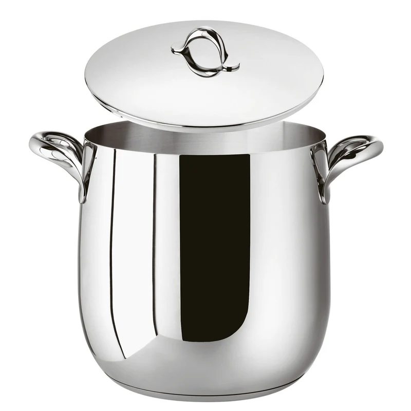 KIKKA Pentola alta 2 Maniglie con Coperchio Acciaio inox - Mirror 24cm