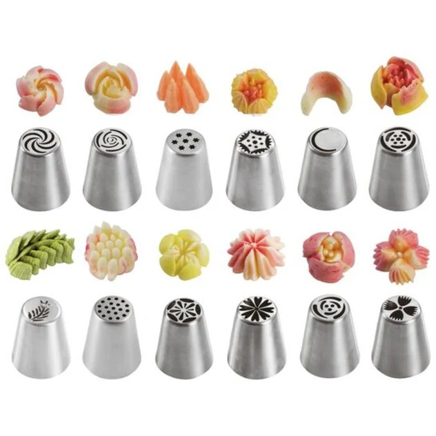 SET 12 Bocchette floreali, Acciaio inox