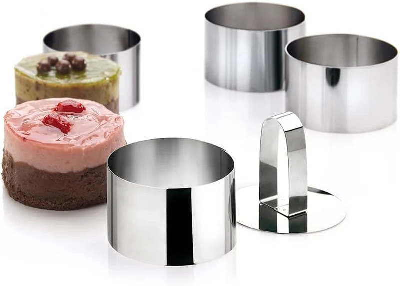 Set 4 stampini tondi con stantuffo - 7,5 cm