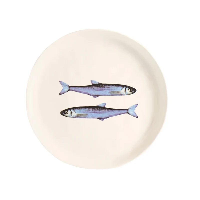 SET 2 Piatti Dessert in Gres Bianco - Sardine