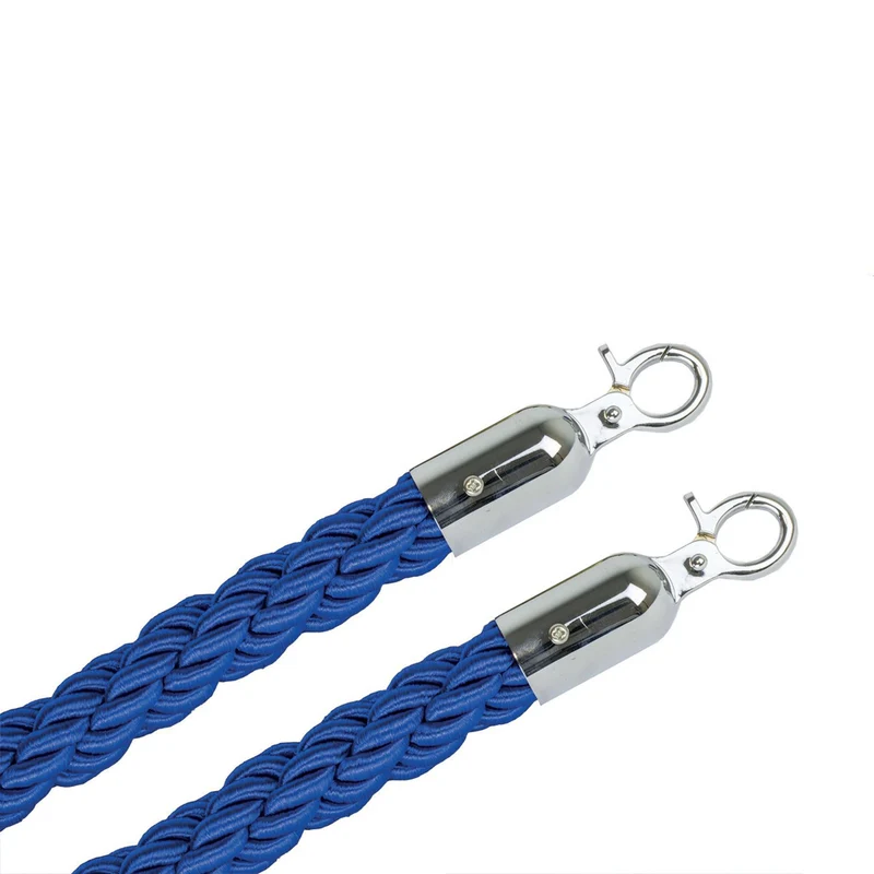 Cordone per colonnina blu con ganci inox mt.1.5