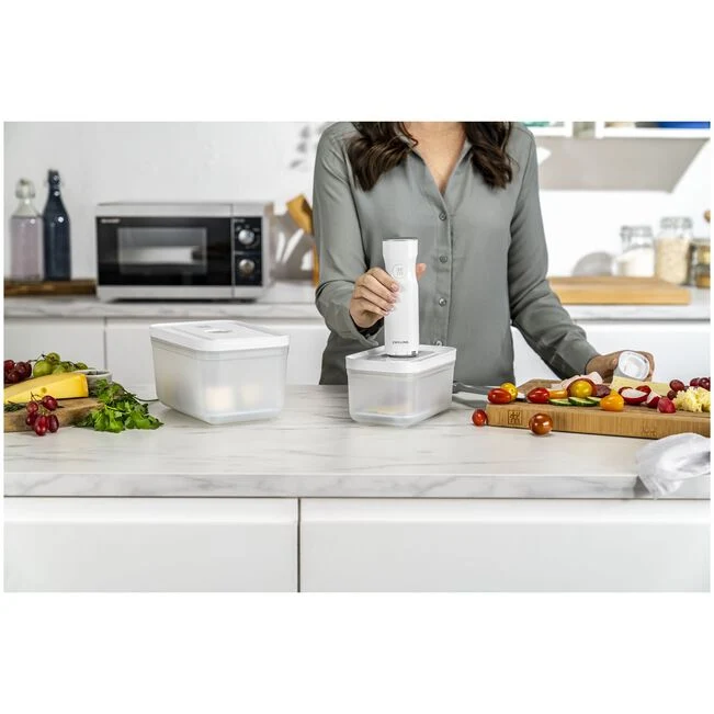 Fresh & Save Starter set sottovuoto, plastica / M/L, 7-pz., bianco