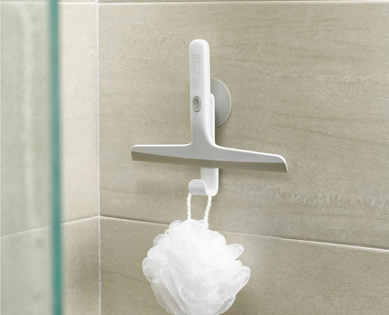 EasyStore™ Raschietto per doccia grigio chiaro con gancio per riporlo