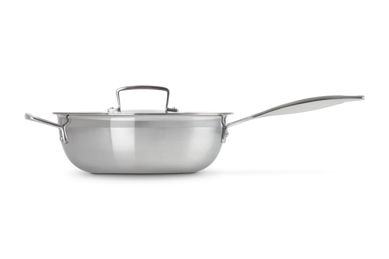 Padella dello chef con manico e maniglia in acciaio inox interno antiaderente -2