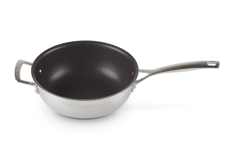 Padella dello chef con manico e maniglia in acciaio inox interno antiaderente -2