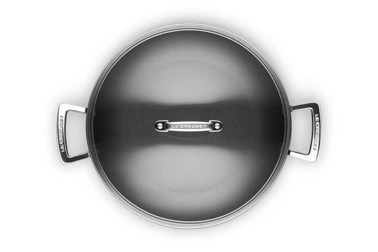 Tegame basso in alluminio antiaderente con coperchio vetro - 30 cm, 3.6L