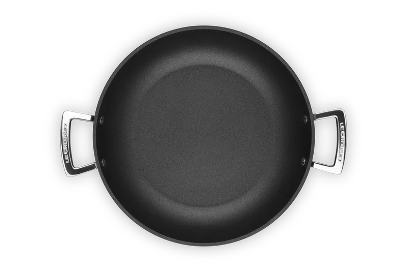 Tegame basso in alluminio antiaderente con coperchio vetro - 30 cm, 3.6L