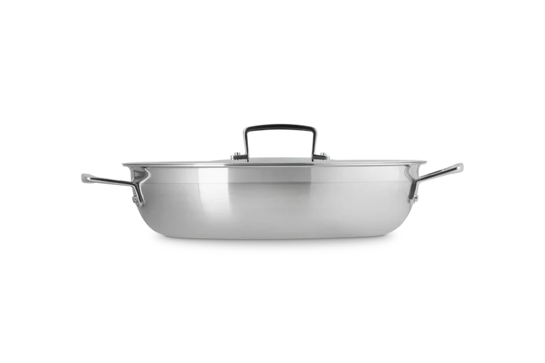 Tegame basso in acciaio inox e int. antiaderente - 38 cm, 4.8L