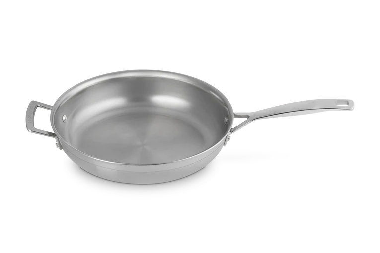 Padella bassa con maniglia in acciaio inox - 28 cm