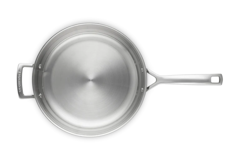 Padella bassa con maniglia in acciaio inox - 28 cm