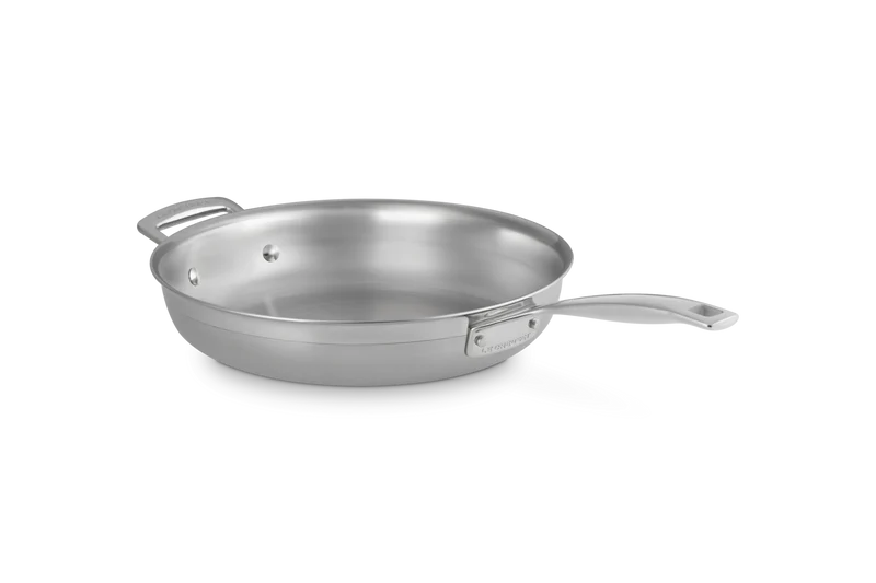Padella bassa con maniglia in acciaio inox - 28 cm