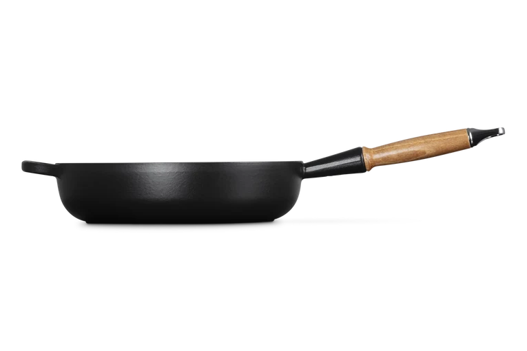 Padella alta Evolution con manico in legno in ghisa vetrificata - 28 cm, 3.6L
