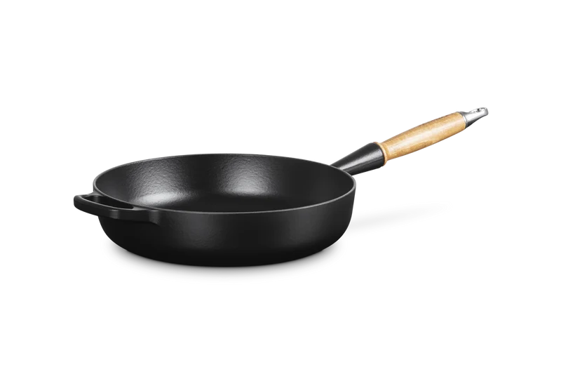 Padella alta Evolution con manico in legno in ghisa vetrificata - 28 cm, 3.6L