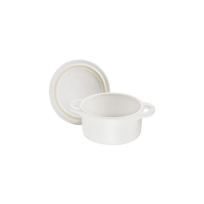 Mini cocotte rotonda - 10 cm, bianco