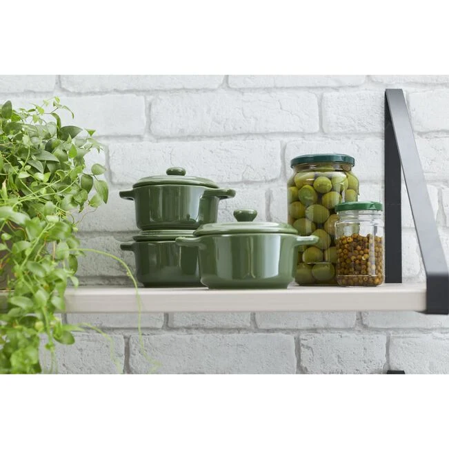 Mini cocotte rotonda - 10 cm, basilico
