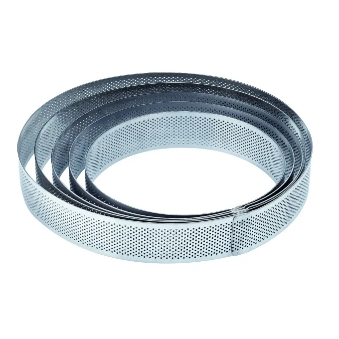 Fascia inox microforata rotonda ø cm.15 h.3.5 pavoni