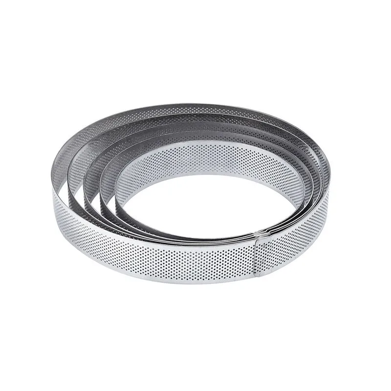 Fascia inox microforata rotonda ø cm.21 h.3.5 pavoni