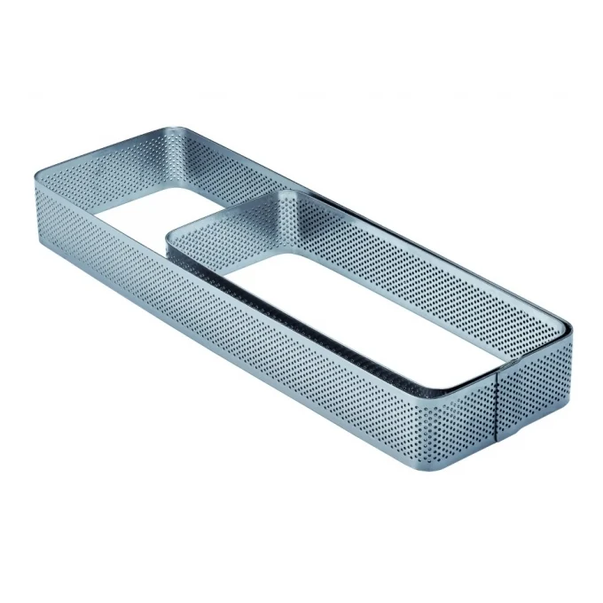 Fascia inox microforata rettangolare cm.8x19 h.3.5 pavoni