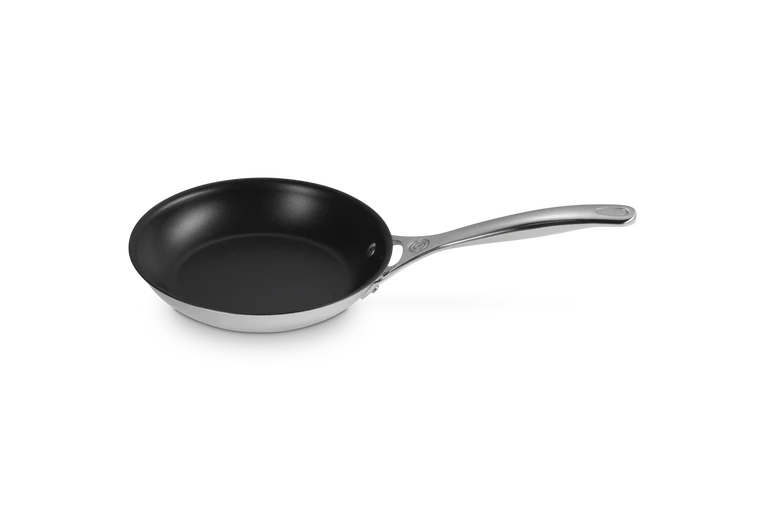 Padella bassa in acciaio inox, interno antiaderente - 20 cm