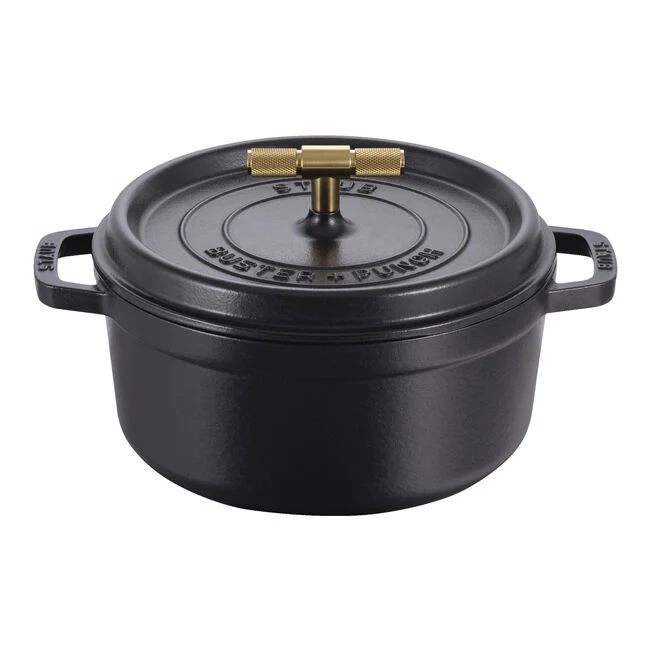 Cocotte Buster+Punch rotonda - 24 cm, Nera