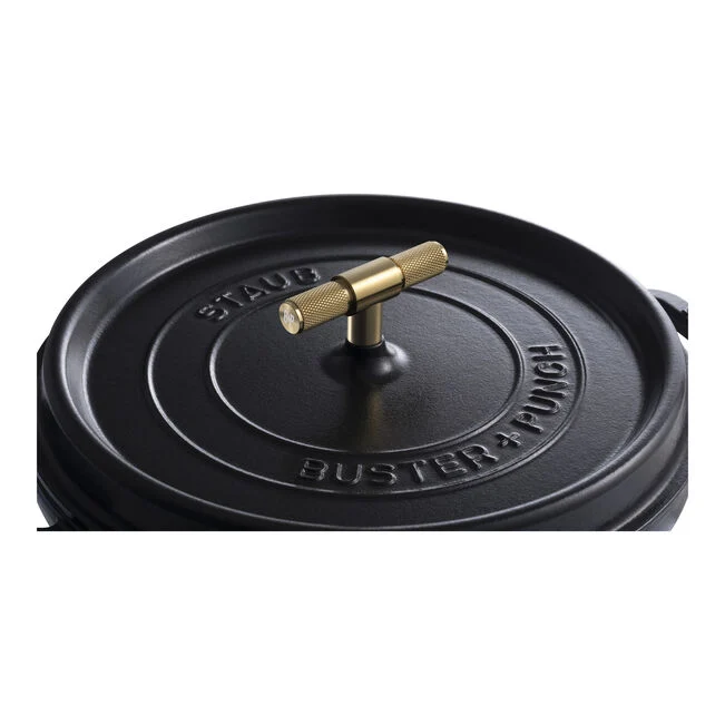 Cocotte Buster+Punch rotonda - 28 cm, Nera
