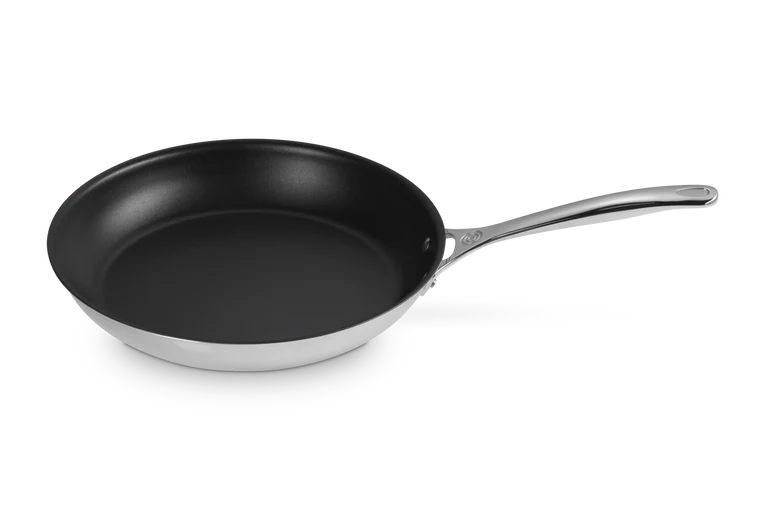 Padella bassa in acciaio inox, interno antiaderente - 30 cm